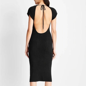 Future Collective Women's Short Sleeve Open Back Sweater Knit Dress